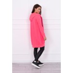 Cardigan roz neon dama cu fermoar bumbac Cardigan roz neon dama cu fermoar bumbac